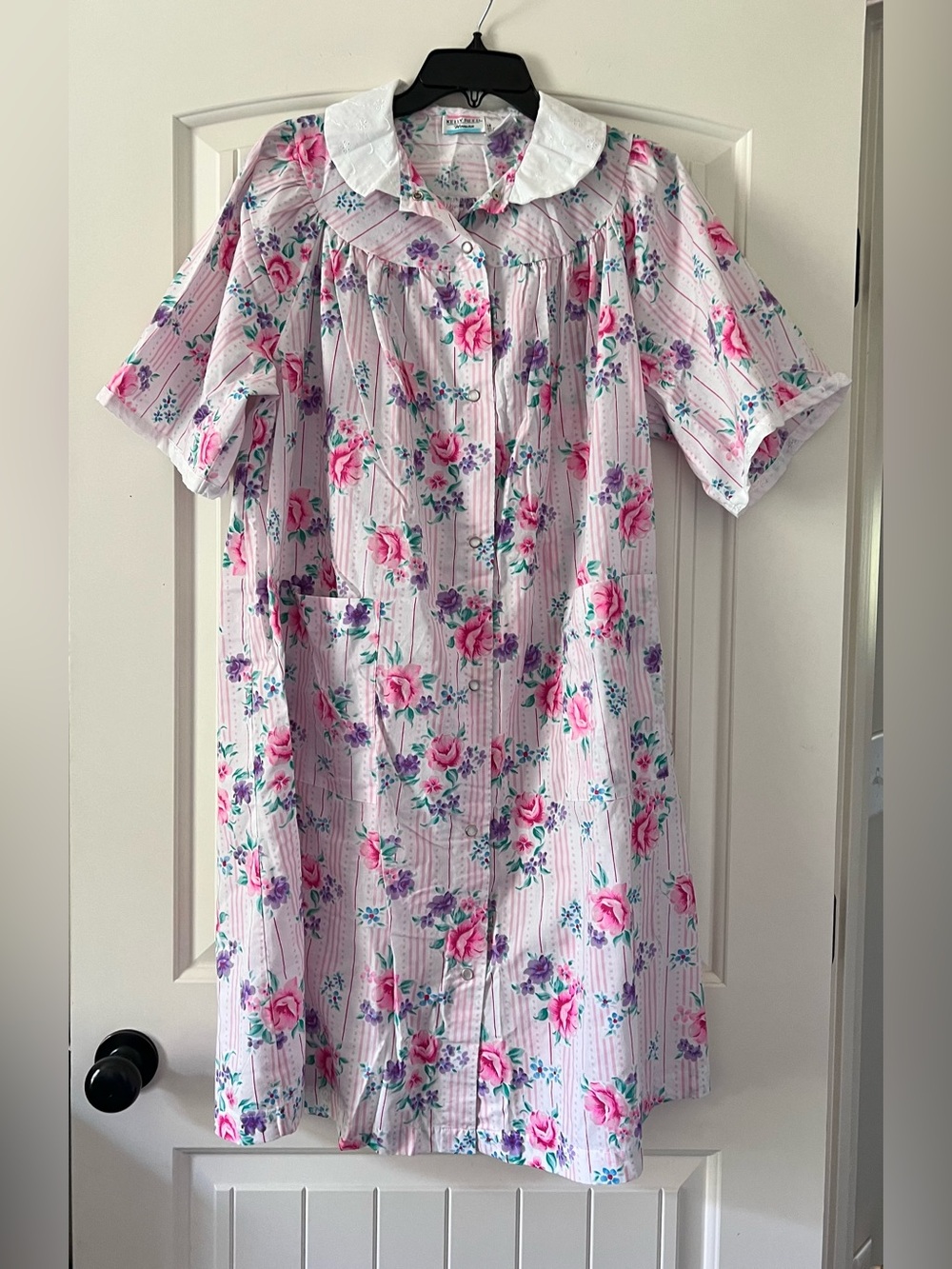 Vintage Kelly Reed Granny Floral Cottagecore House Coat Nightgown Robe Size XL